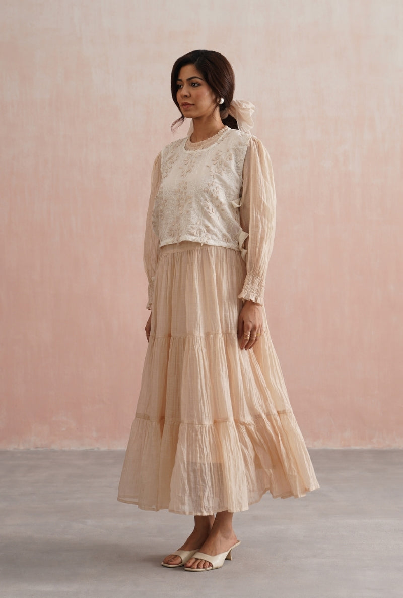 Beige Tier Prisha Dress