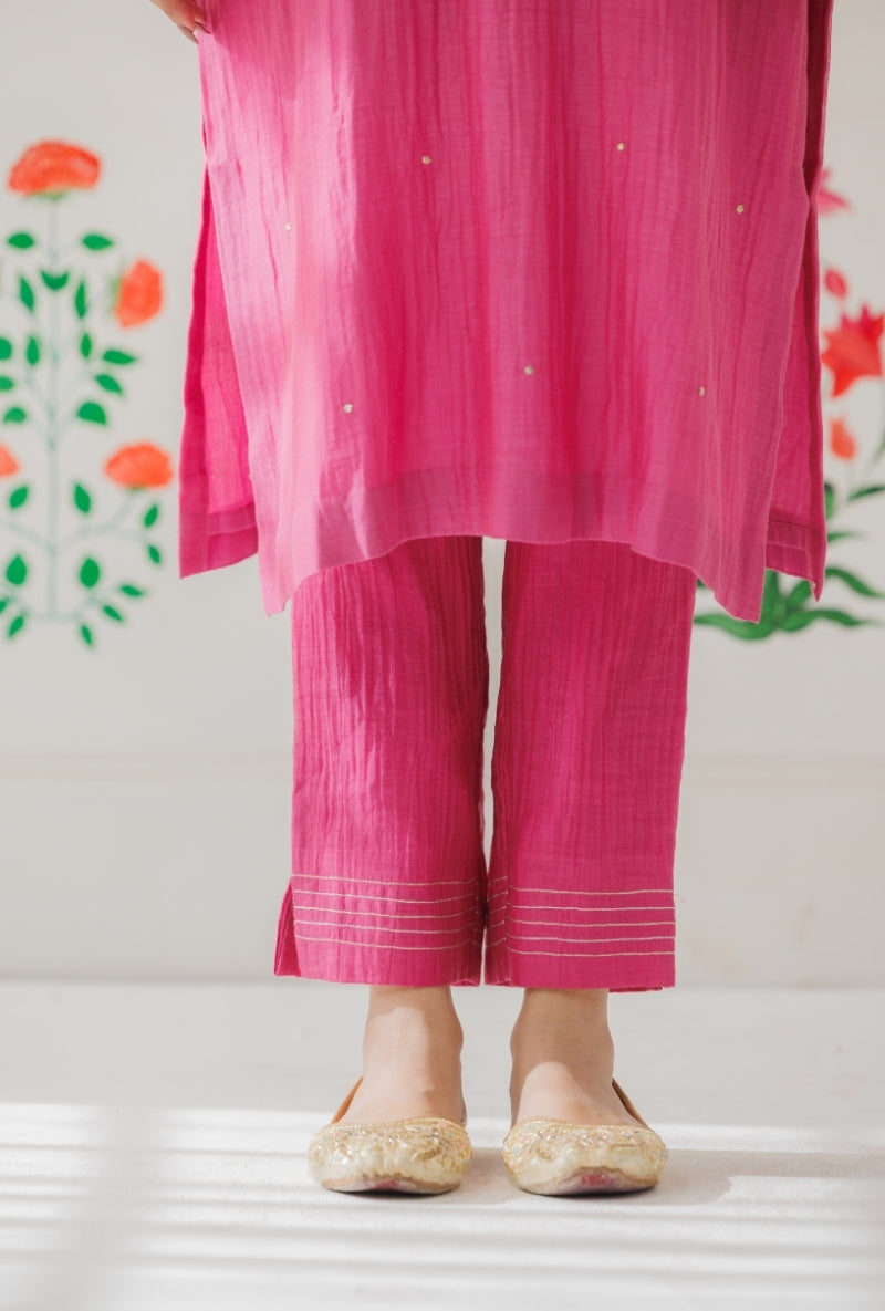 Mauve Pitta Work Yoke Baani Kurta Set
