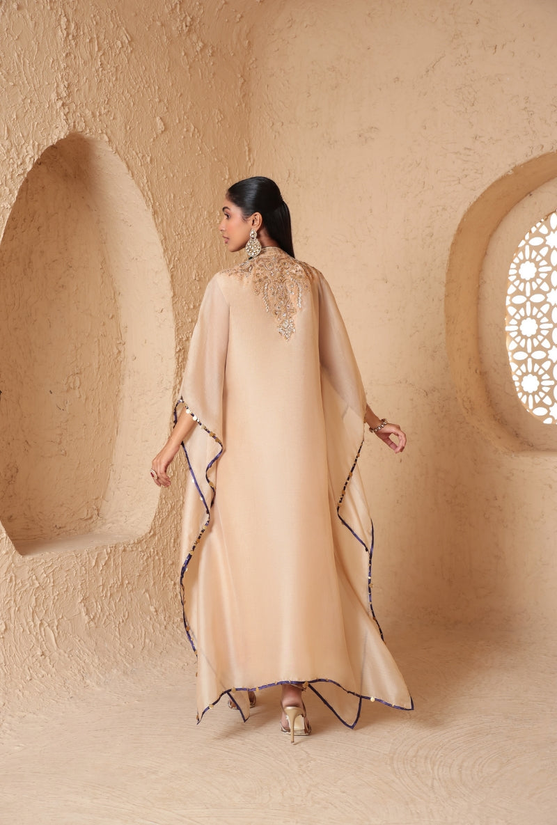 Ivory Heavy Yoke Nihira Kaftan Set