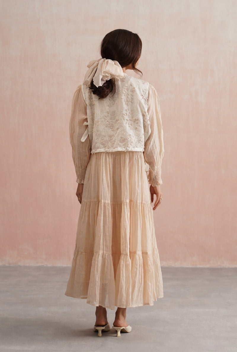 Beige Tier Prisha Dress