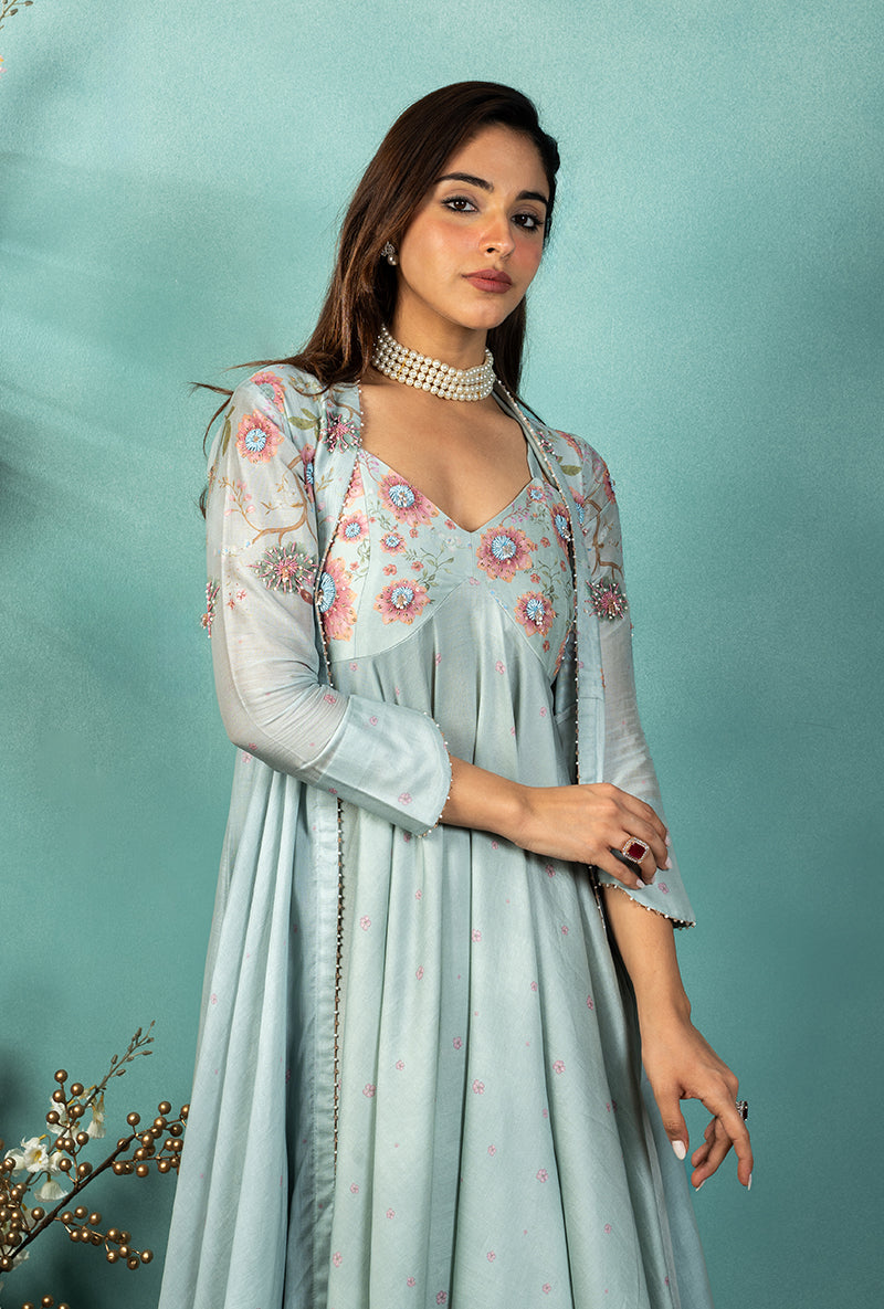 Blue Mughal Made In Heaven Jacket Set