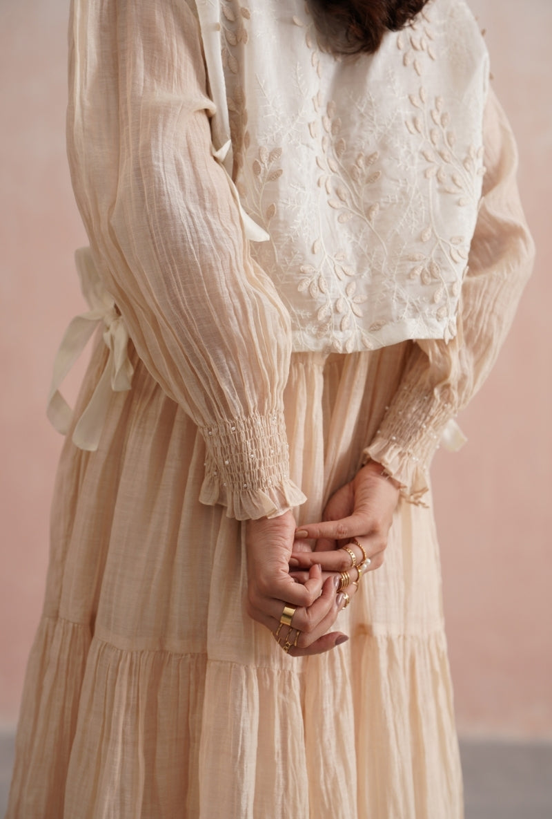 Beige Tier Prisha Dress