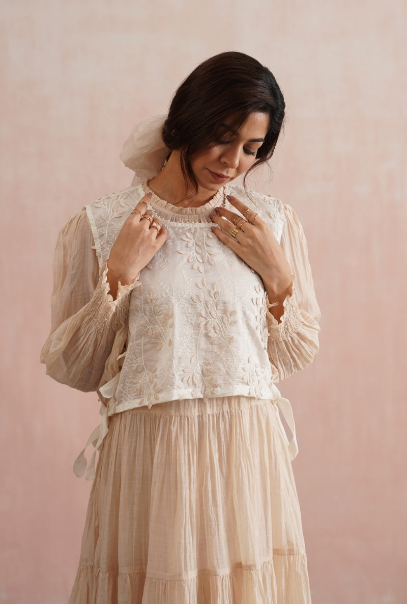 Beige Tier Prisha Dress