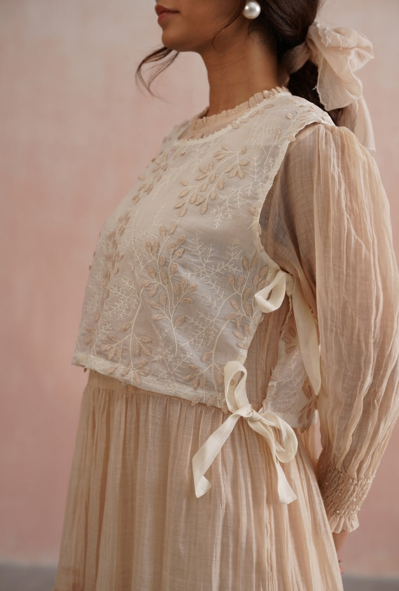 Beige Tier Prisha Dress
