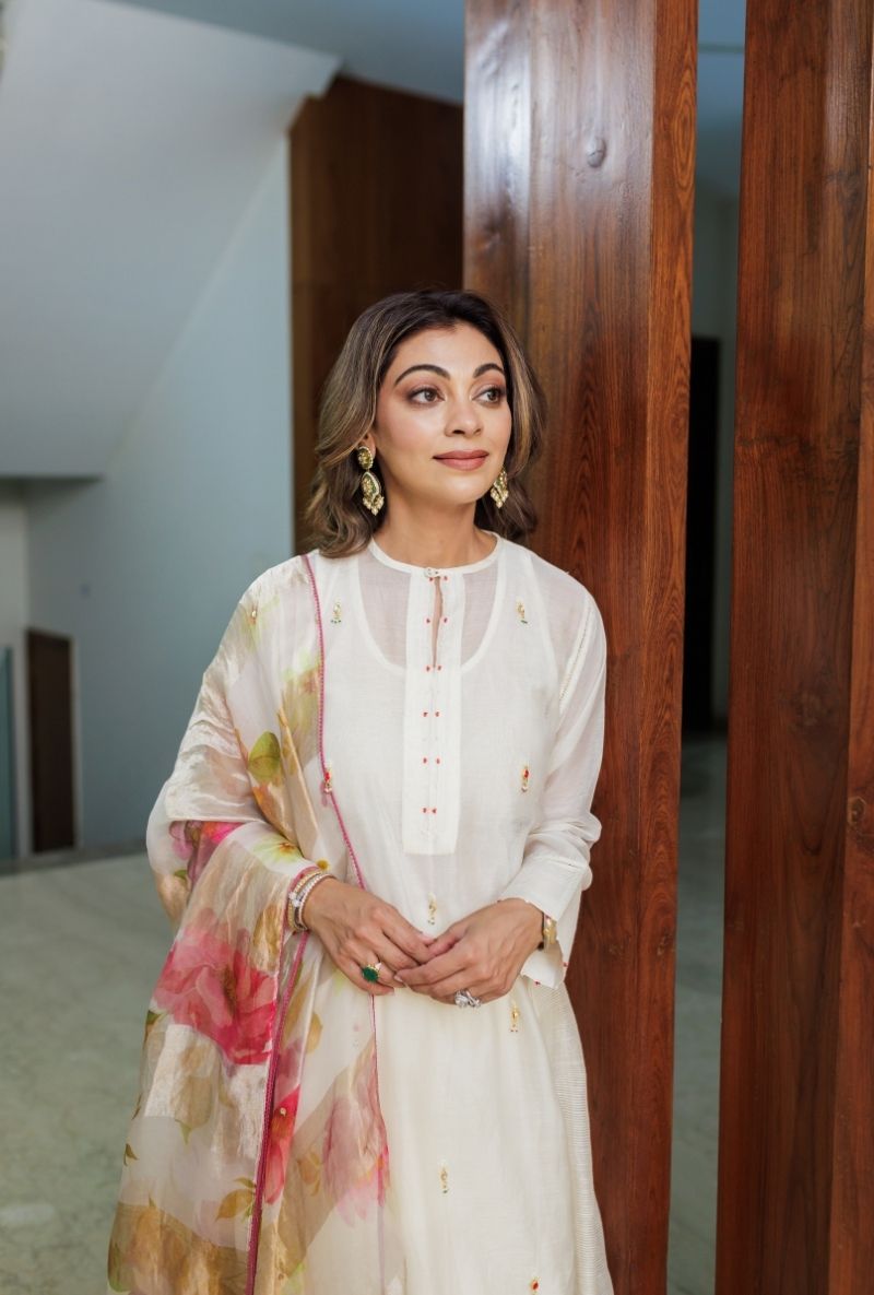 Meghna Nayyar in Ivory Pearl and Jewels Embroidered Prisha Kurta Set