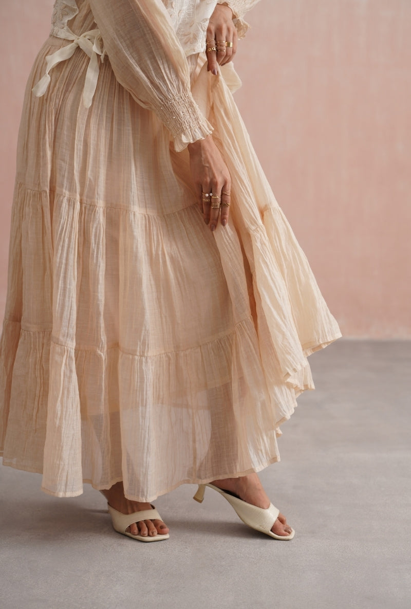 Beige Tier Prisha Dress