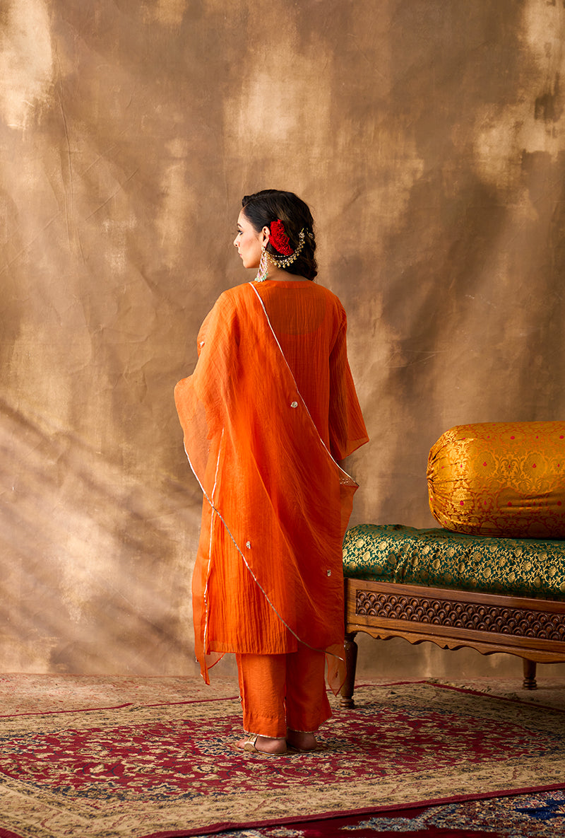 Orange Gota Gota Work Khwaab Kurta Set
