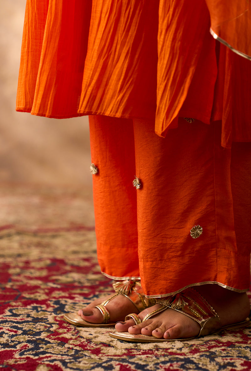 Orange Gota Gota Work Khwaab Kurta Set