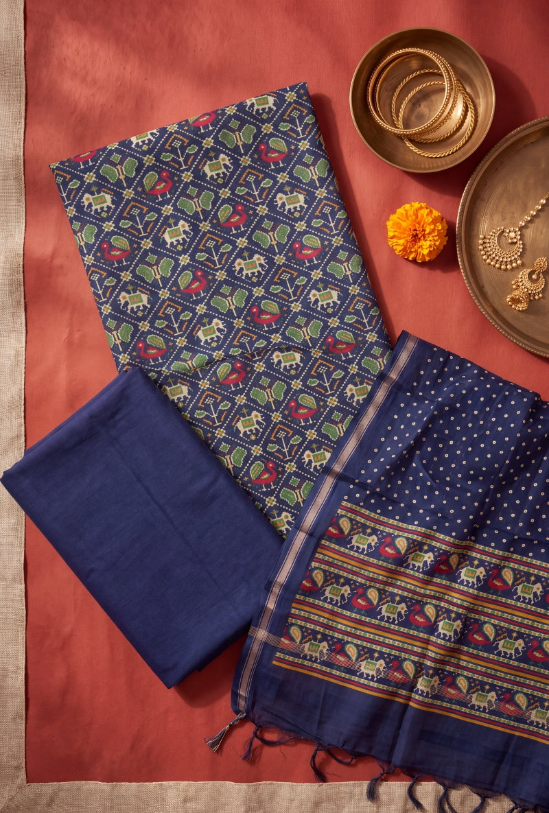 Patola Print All Over Unstitched Suit Set