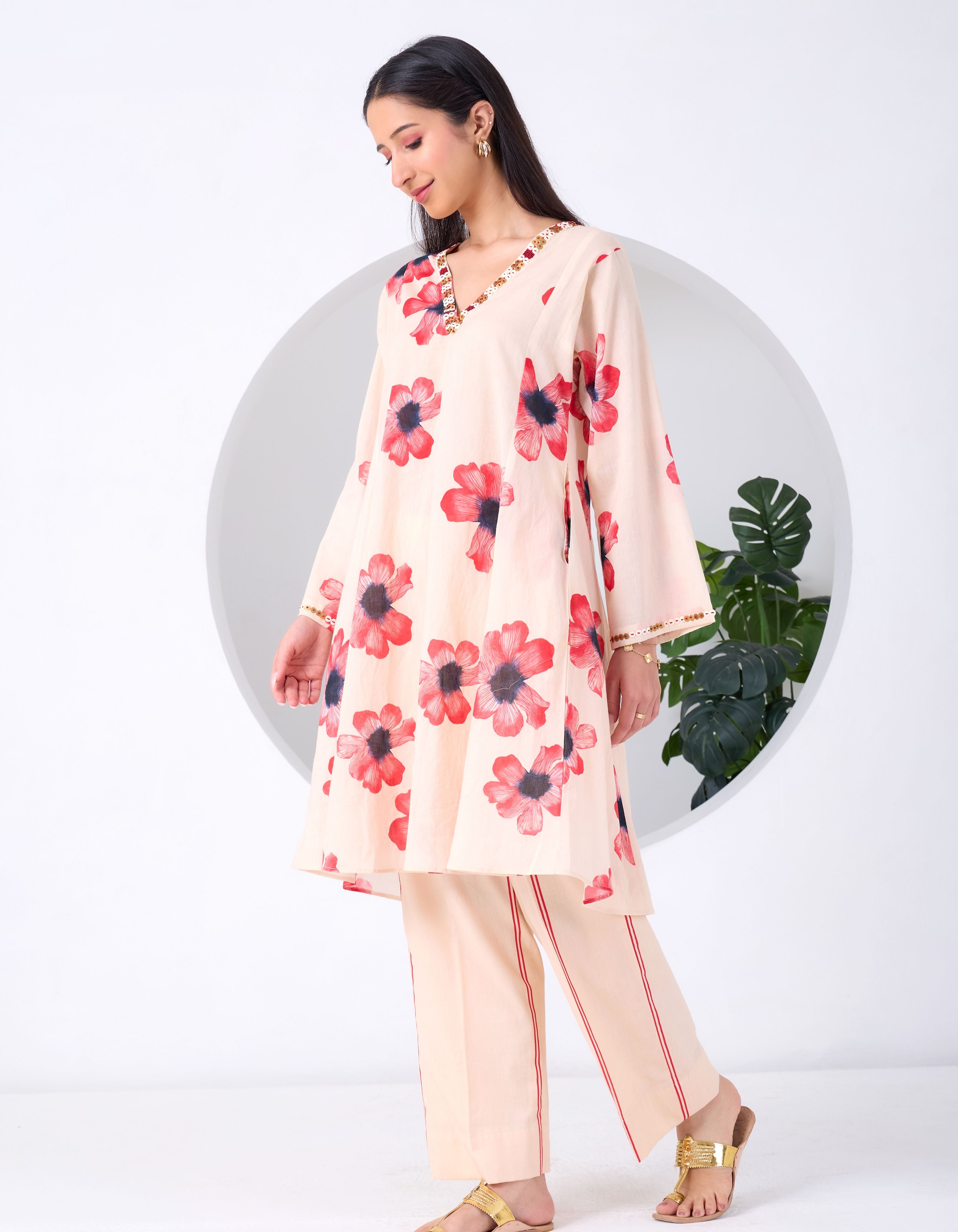 Peach Cornflower June Co-ord Set