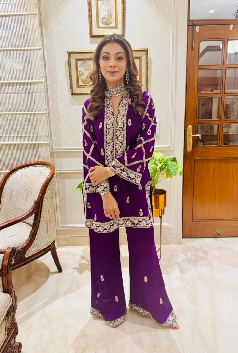 Meghna Nayyar in Purple Dori Work Co-Ord Set