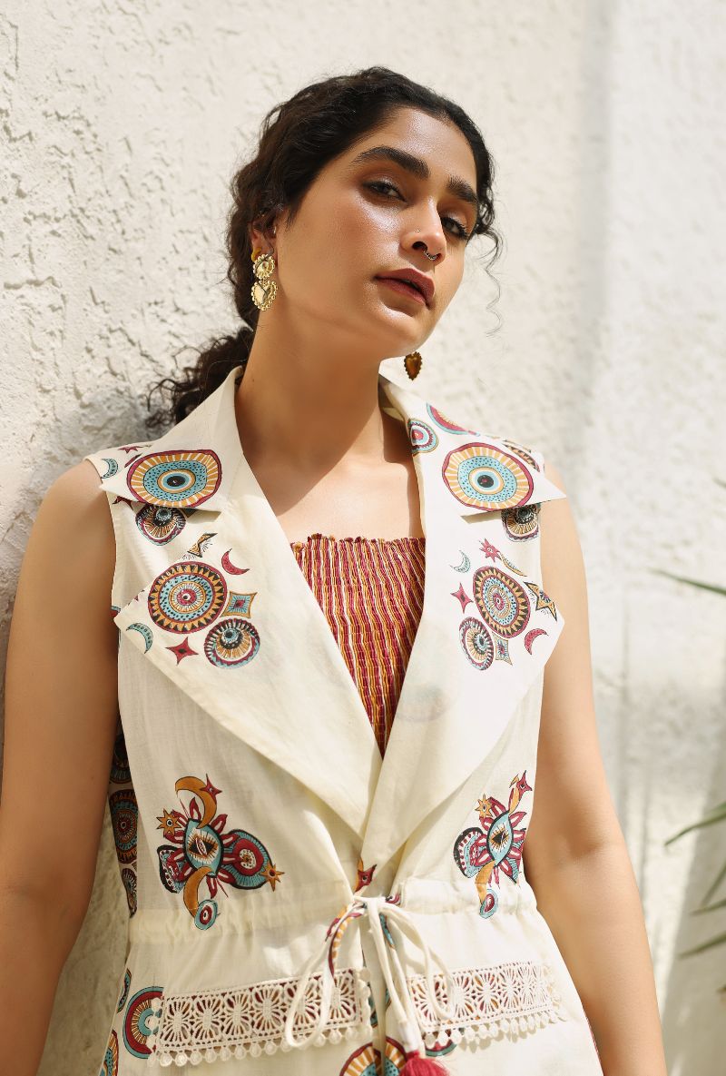 Ivory Sun &amp; Moon Gaze Jacket Set
