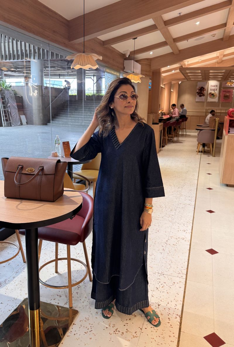Meghna Nayyar in Indigo Loop Long  Zinnia Kurta Set