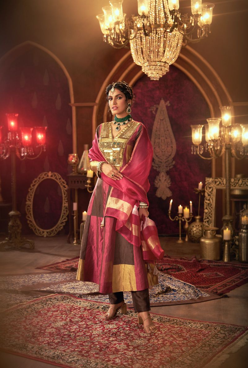 Magenta Antique Sequin Work Kainaat 2.0 Anarkali Set