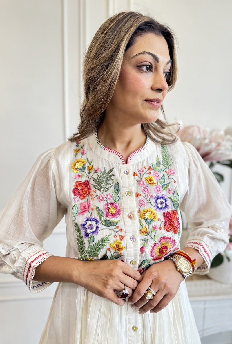 Meghna Nayyar In Ivory Flared Co-Ord Set
