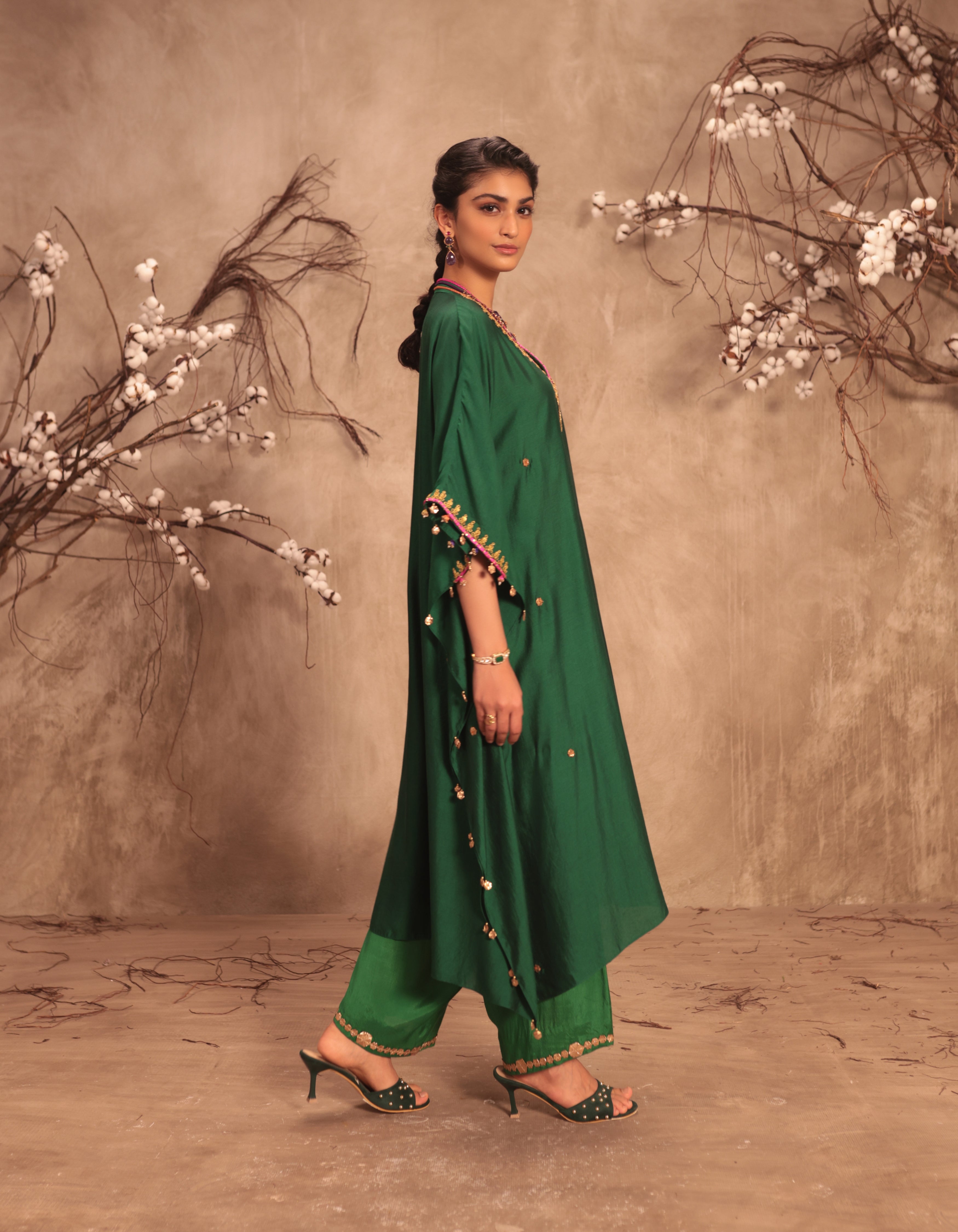 Green Rani Kaftan Set