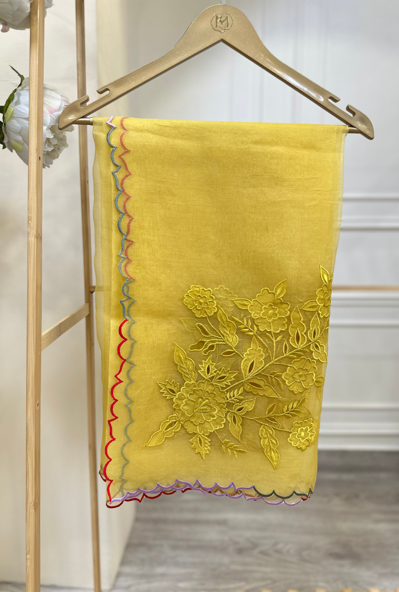 Mustard Overlapping Neckline Anaardana Kurta Set