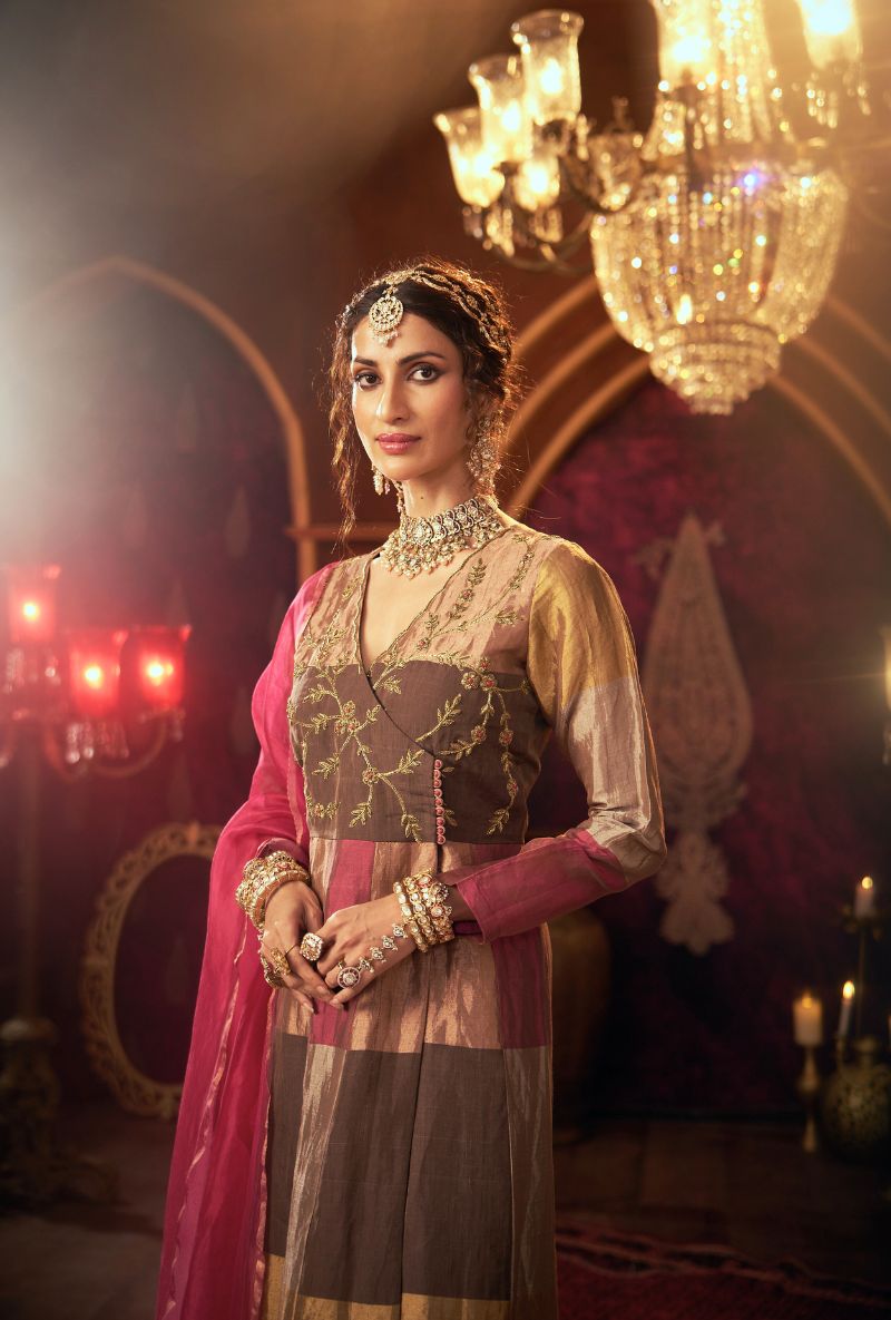 Magenta Angrakha Style Kainaat 2.0 Anarkali Set