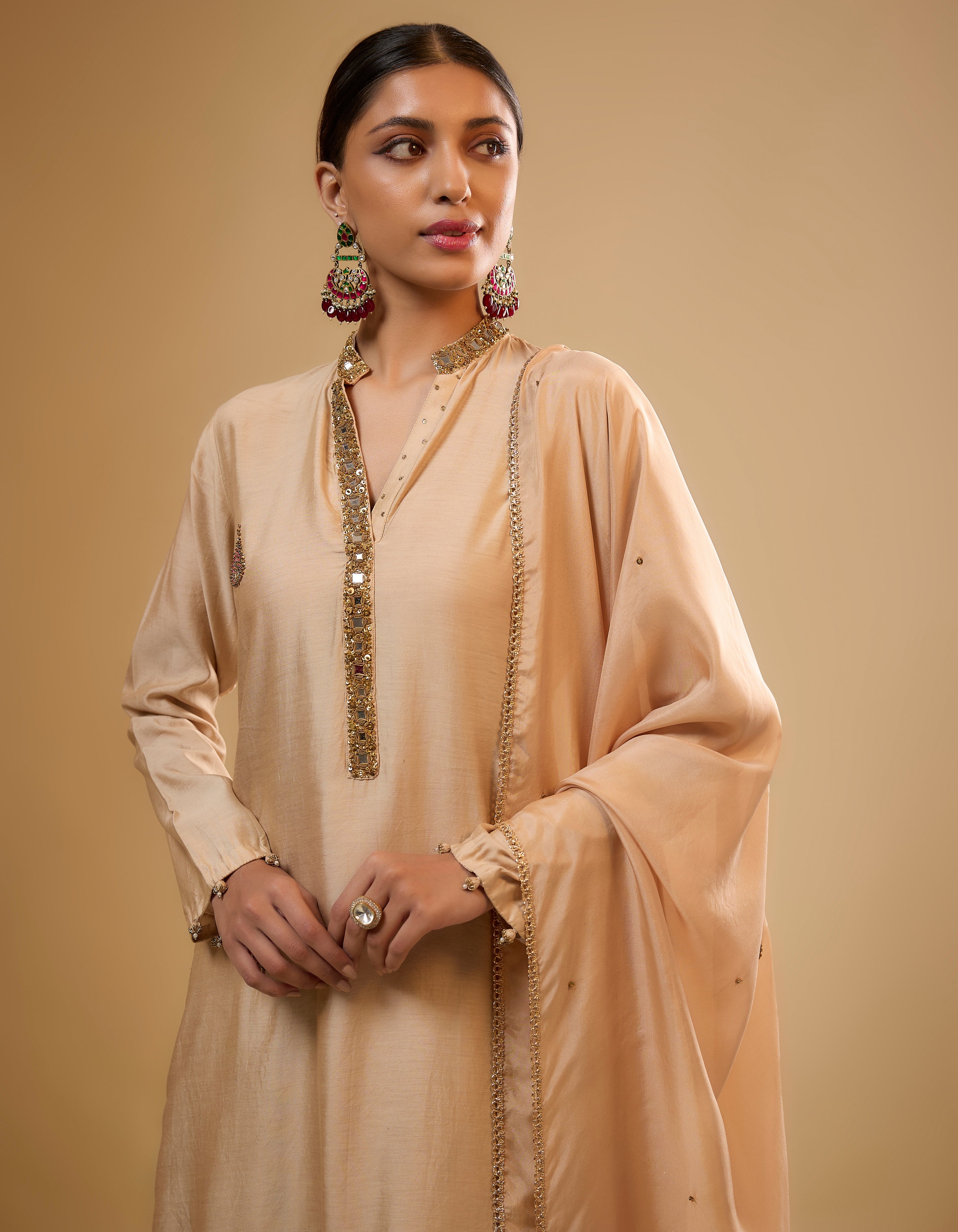 Ivory Applique Rani Kurta Set
