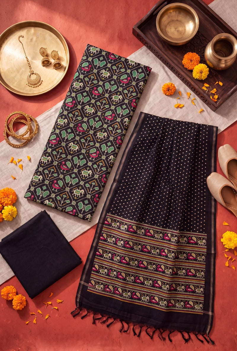 Patola Print All Over Unstitched Suit Set