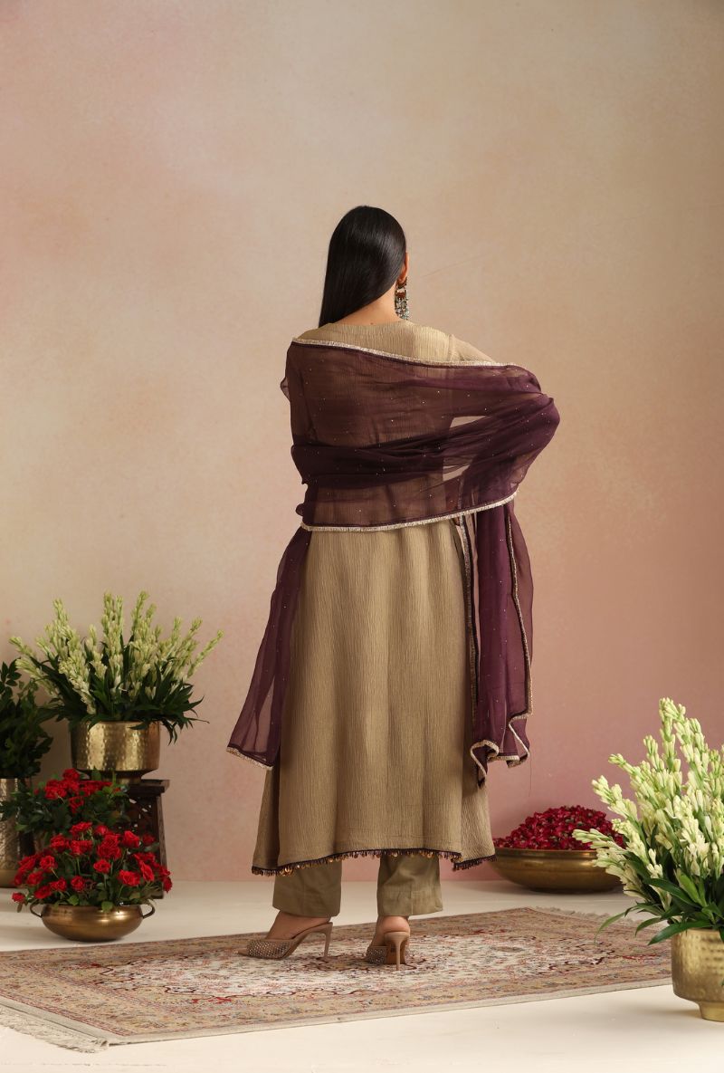 Golden Tissue Itrh Kurta Set