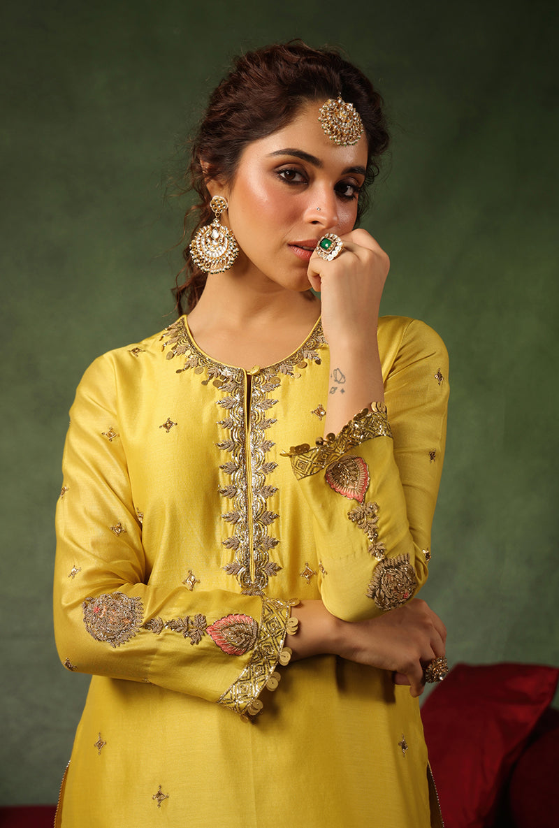 Yellow Ambi Buta Ishq Kurta Set