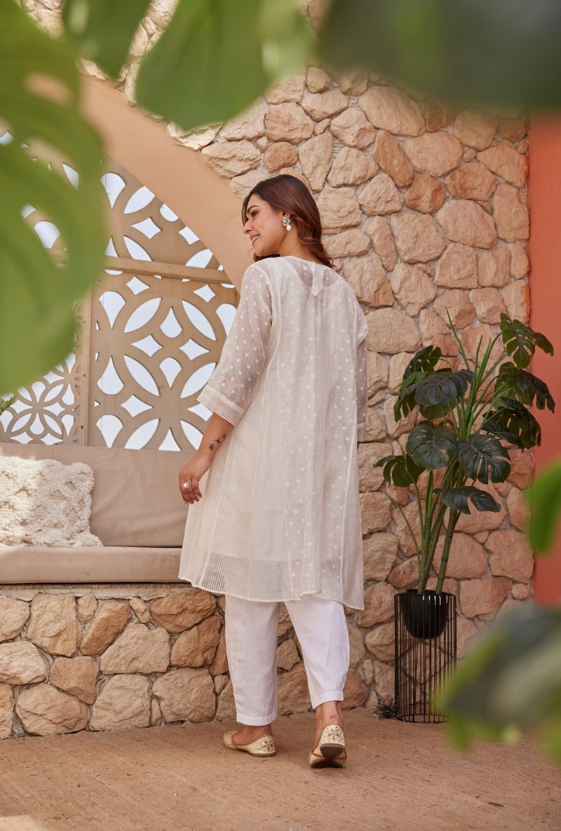 Ivory Gold Motif Yoke Tarini Salwar Set