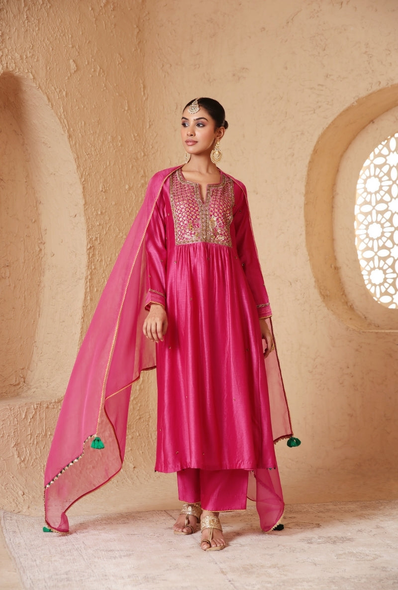 Pink Frockstyle Nihira Kurta Set