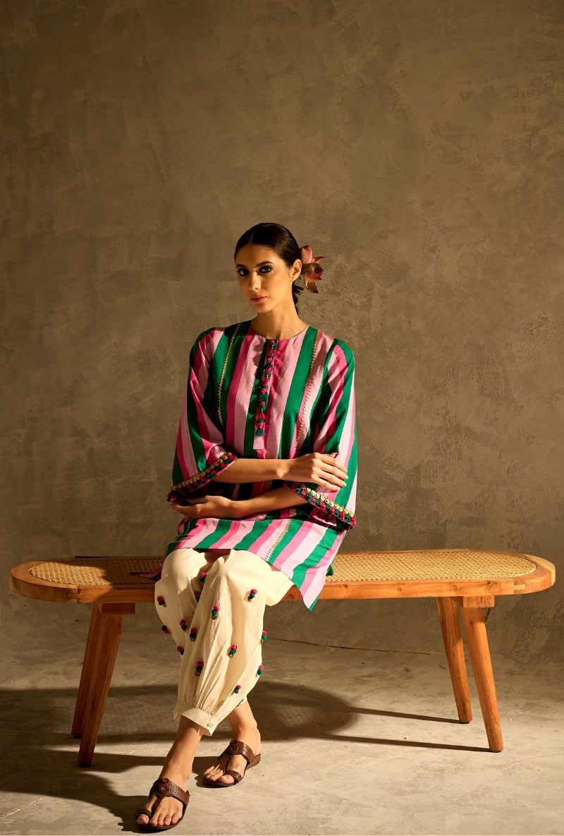 Multi Color Stripes Gulabo Salwar Set