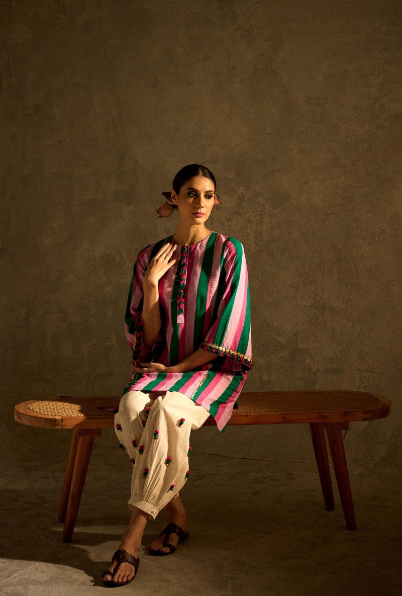 Multi Color Stripes Gulabo Salwar Set