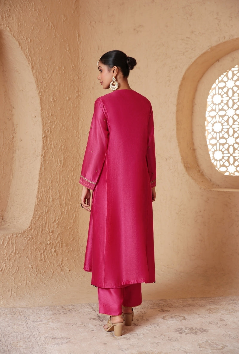 Pink Frockstyle Nihira Kurta Set