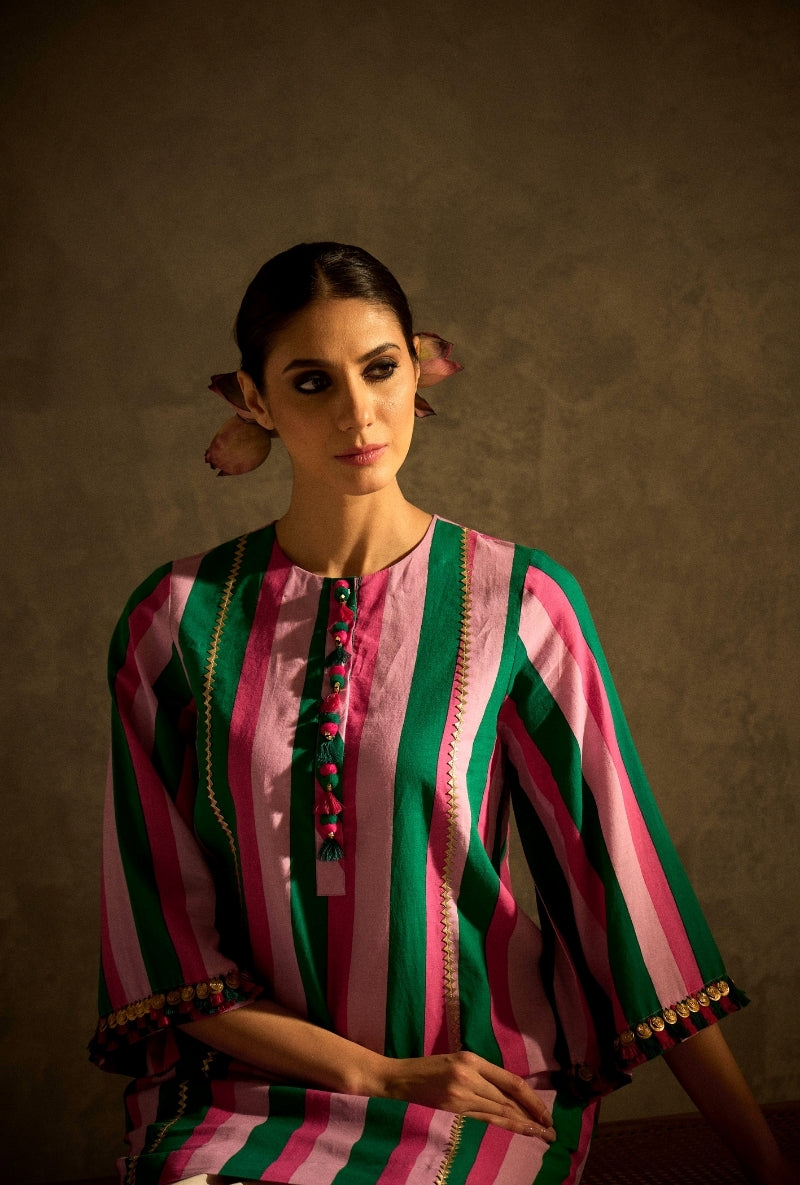 Multi Color Stripes Gulabo Salwar Set