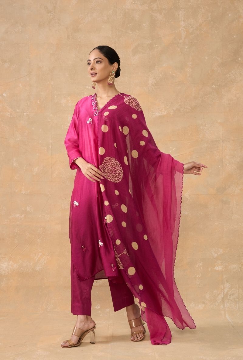 Wine Ombre Ruhi 2.0 Kurta Set