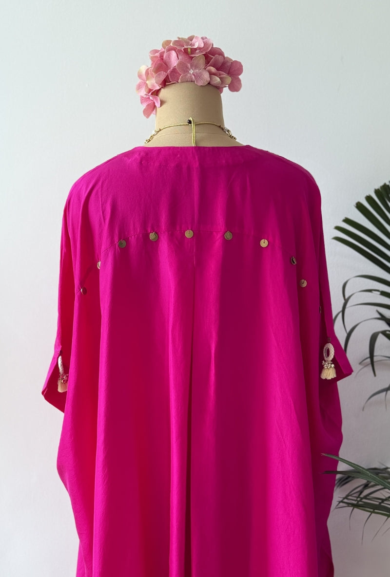 Pink Dori Yoke Kaftan Kurta Set