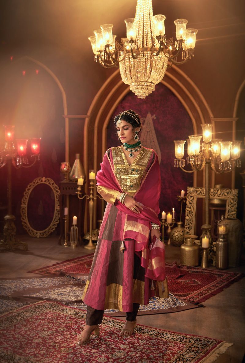 Magenta Antique Sequin Work Kainaat 2.0 Anarkali Set