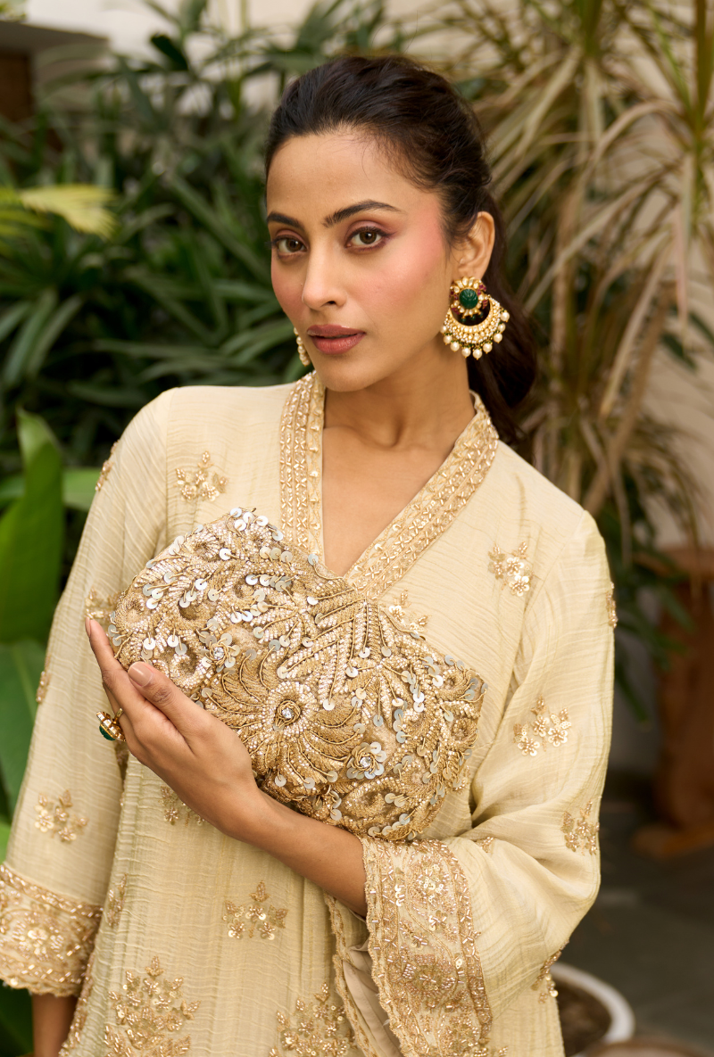 Ivory Bell Sleeve Nadira Farshi Salwar Set