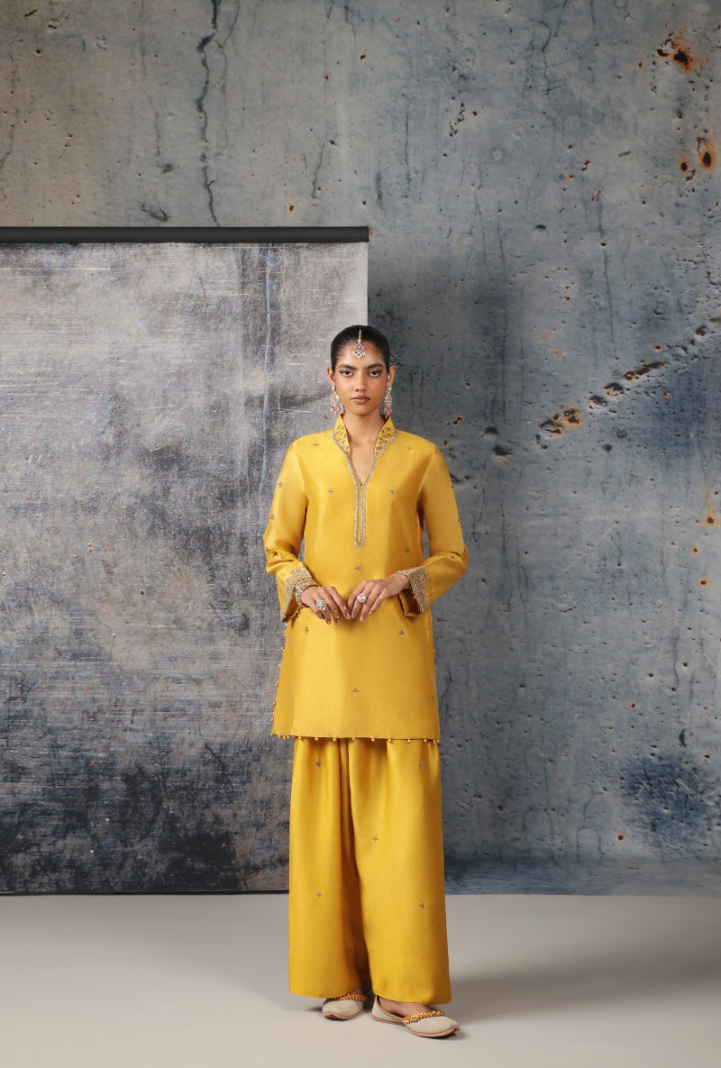 Yellow Short Buti Nihira Salwar Set