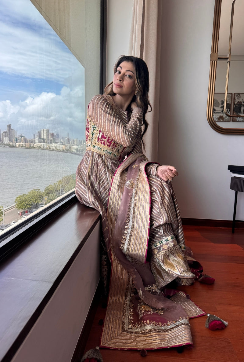 Meghna Nayyar in Socialite Rose Gota Anarkali Jacket Set
