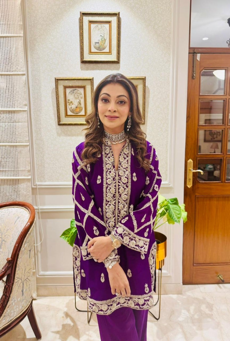 Meghna Nayyar in Purple Dori Work Co-Ord Set