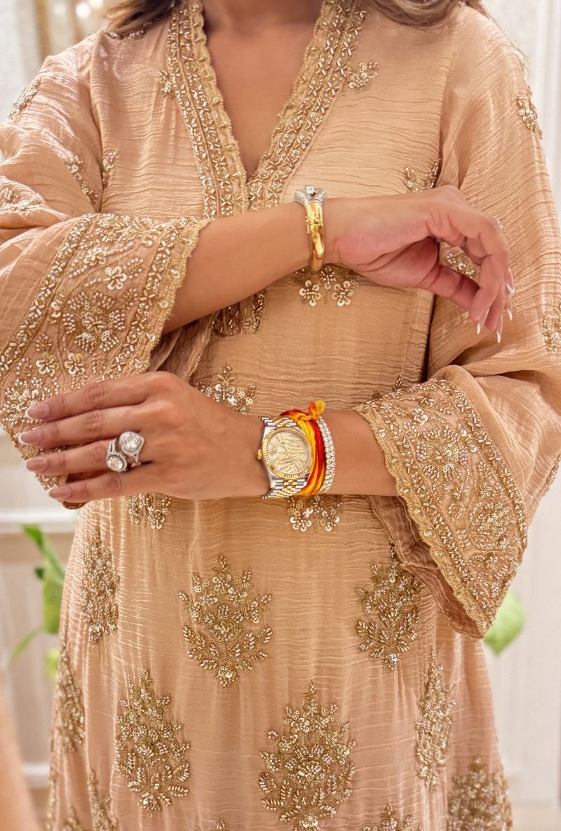Meghna Nayyar in Light Punk Bell Sleeve Nadira Farshi Salwar Set