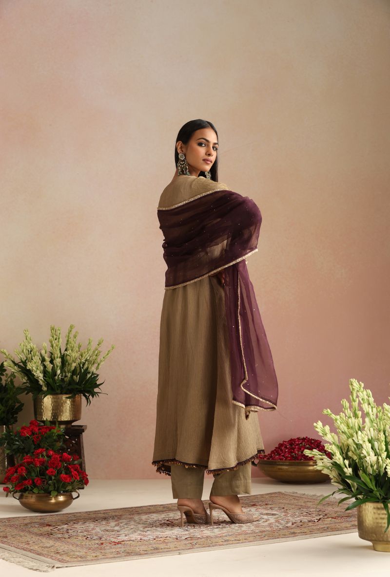 Golden Tissue Itrh Kurta Set