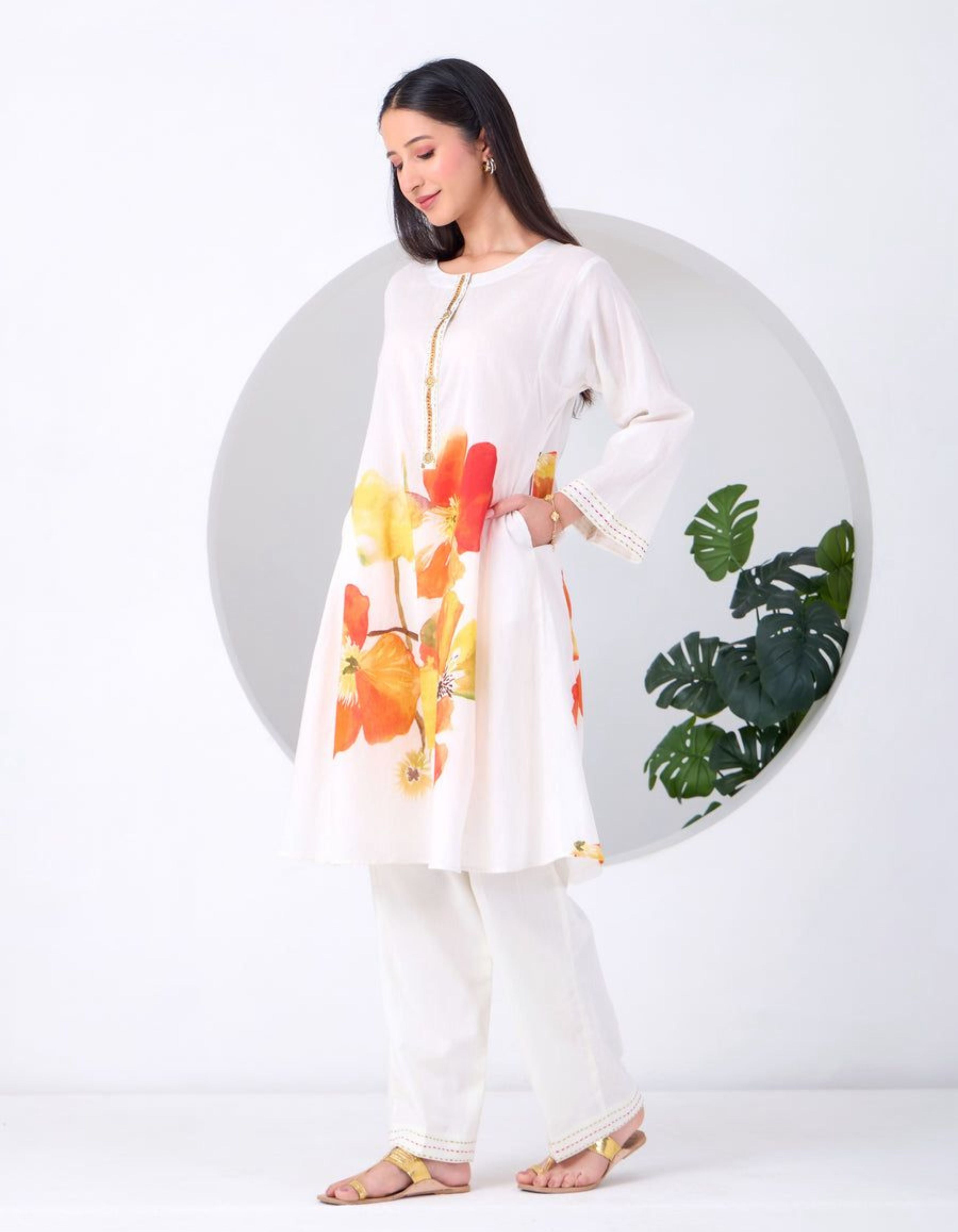 White Daisy Summer June Co-ord Set