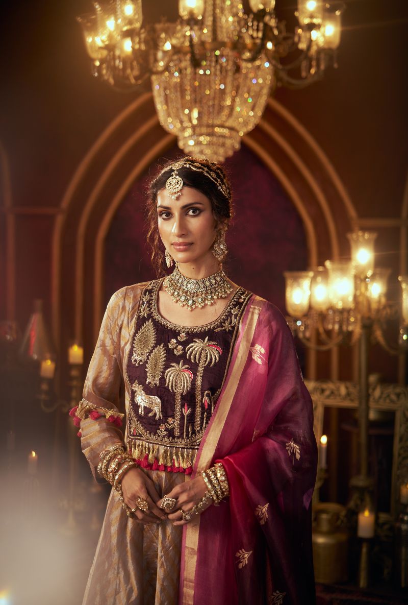 Wine Nandi Yoke Kainaat 2.0 Anarkali Set