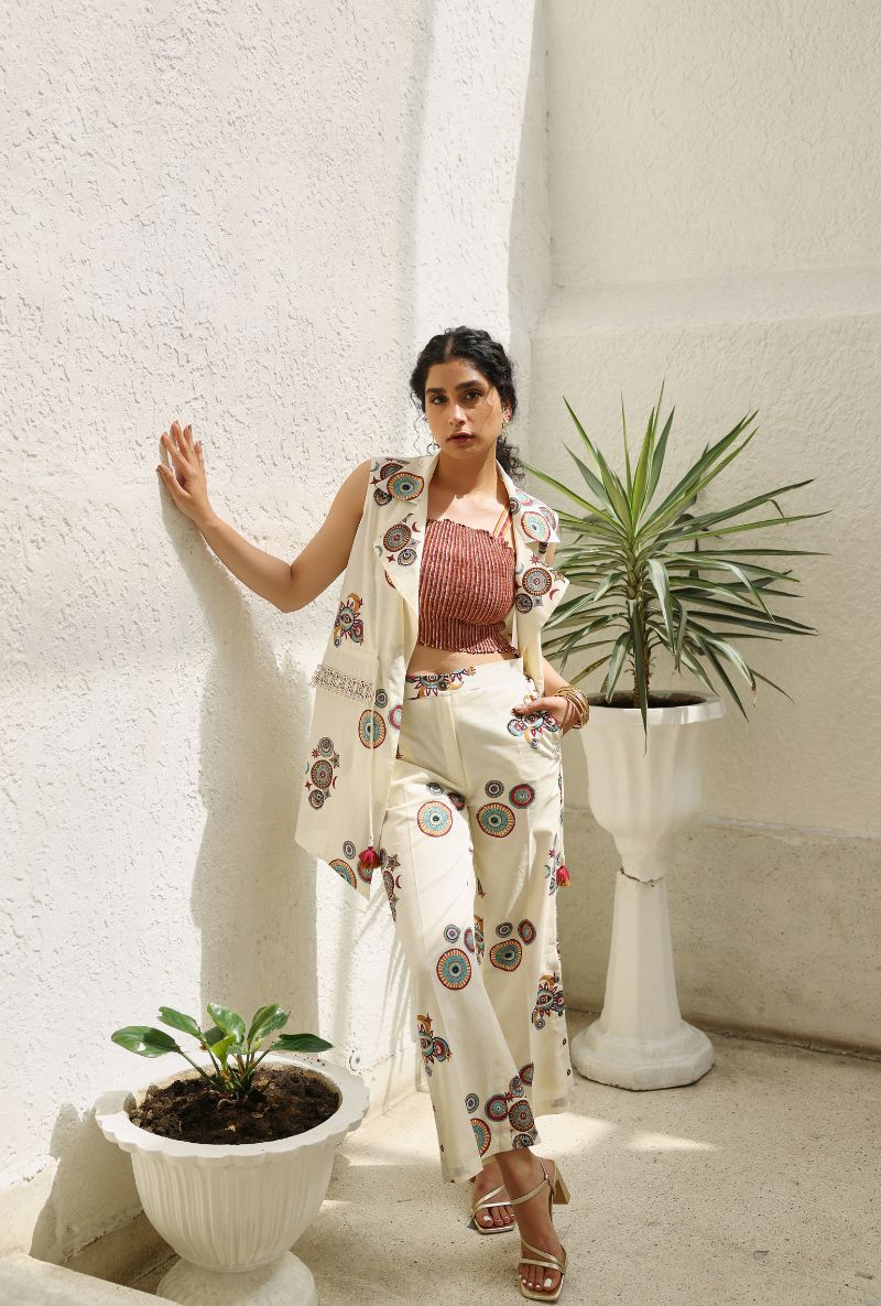 Ivory Sun &amp; Moon Gaze Jacket Set