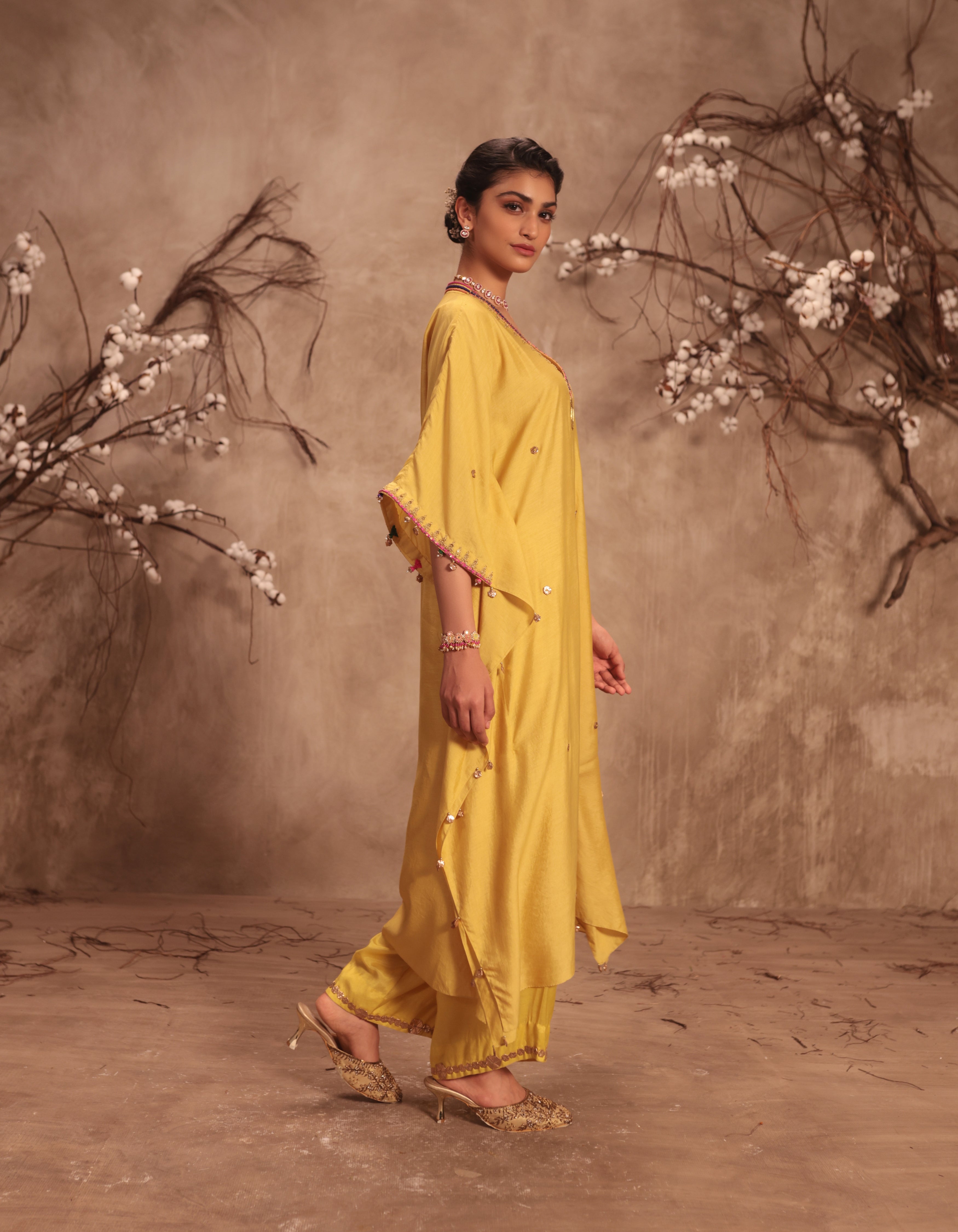 Dark Yellow Rani Kaftan Set