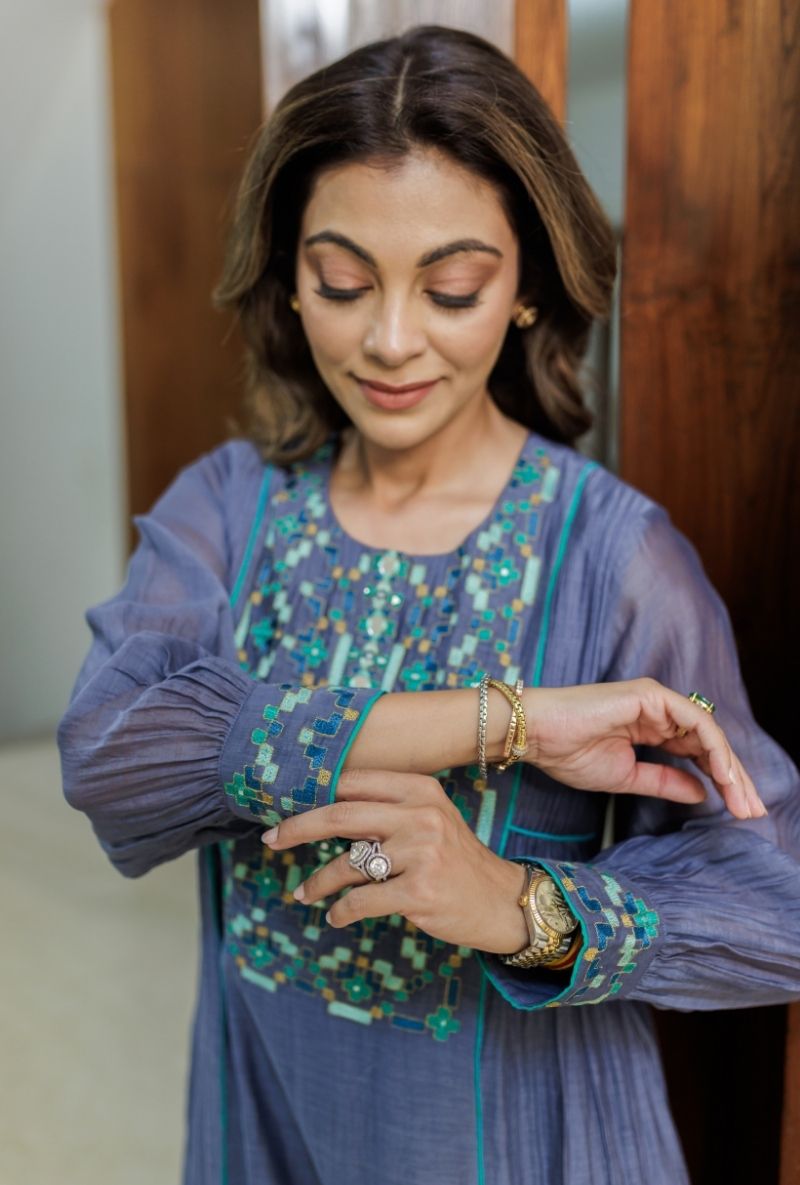 Meghna Nayyar in Ivory Jewel Embroidered Kurta Set