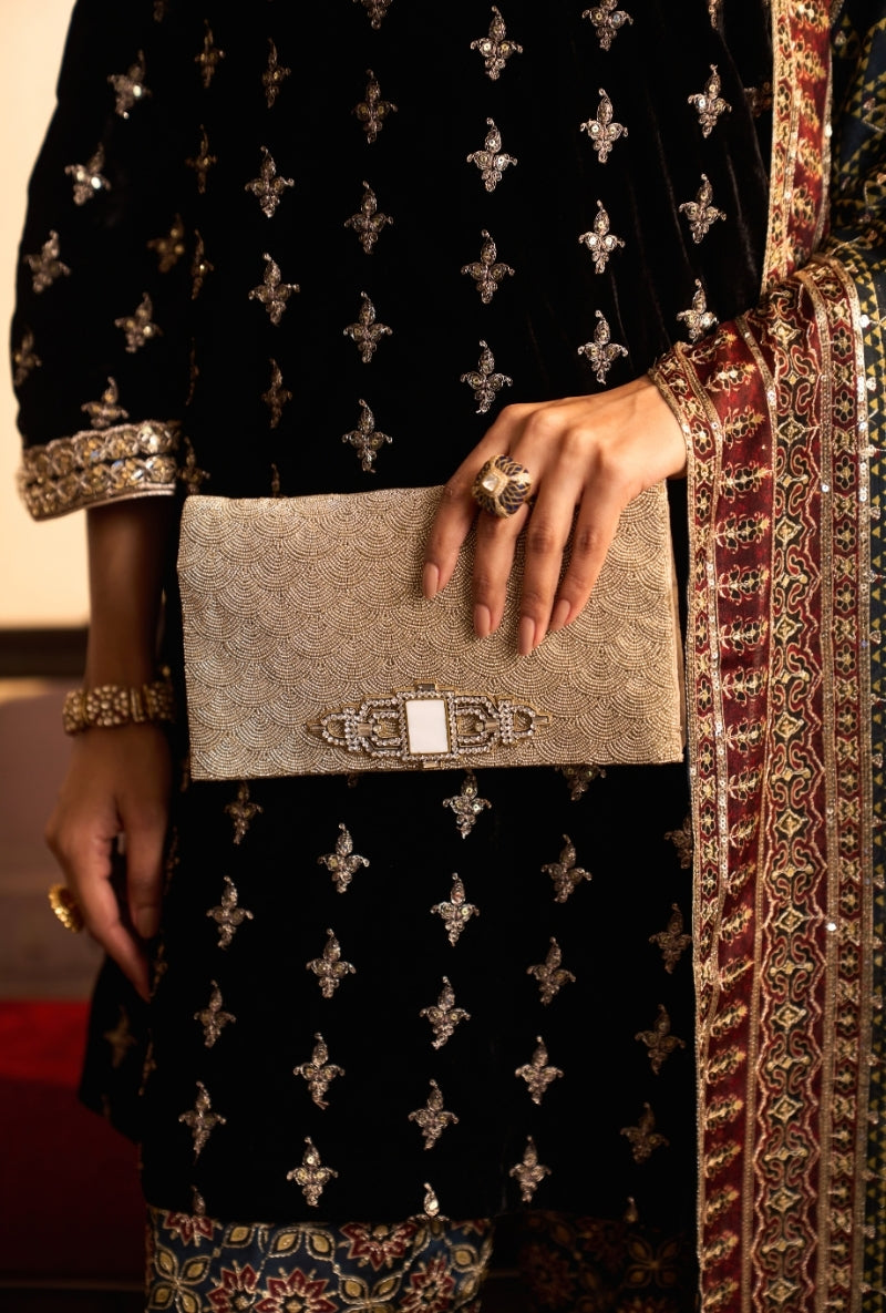 Black Velvet Kalamkari Dilbar Farshi Salwar Set