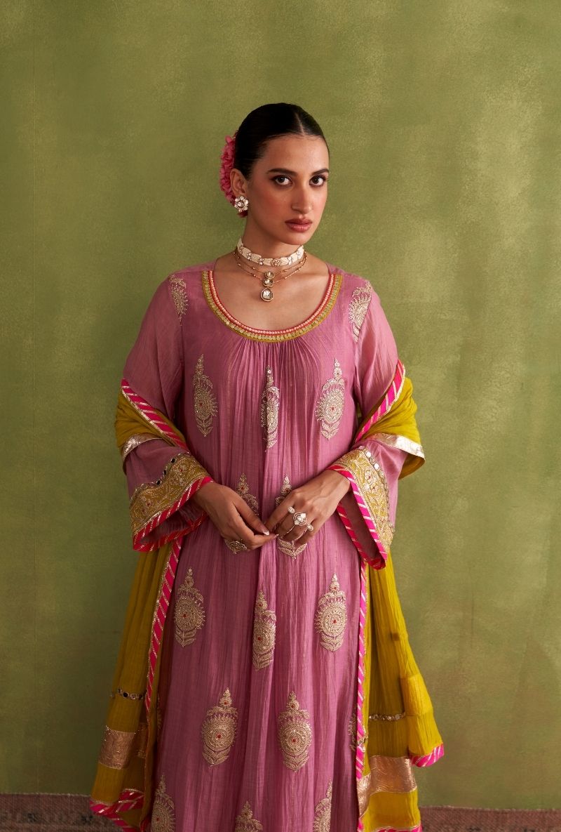 Lilac Big Motifs Morbagh Kurta Set