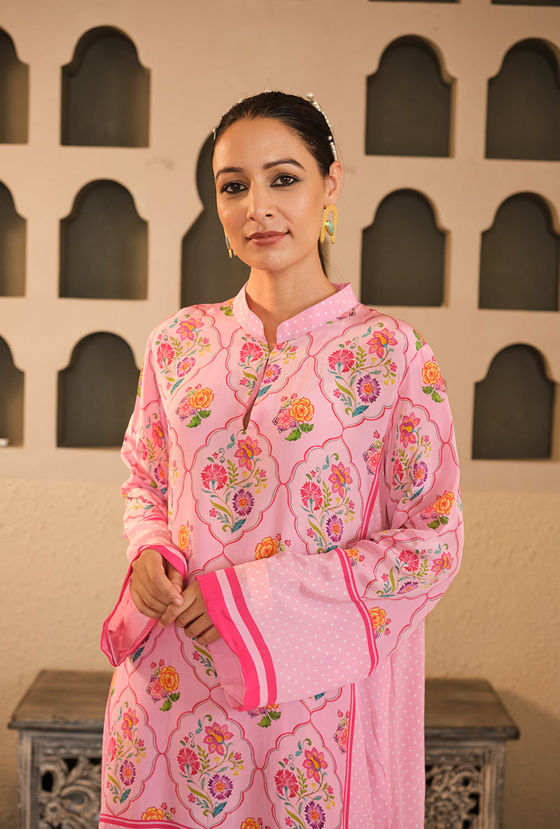 Blush Pink Floral Chintz Goonj Co-Ord