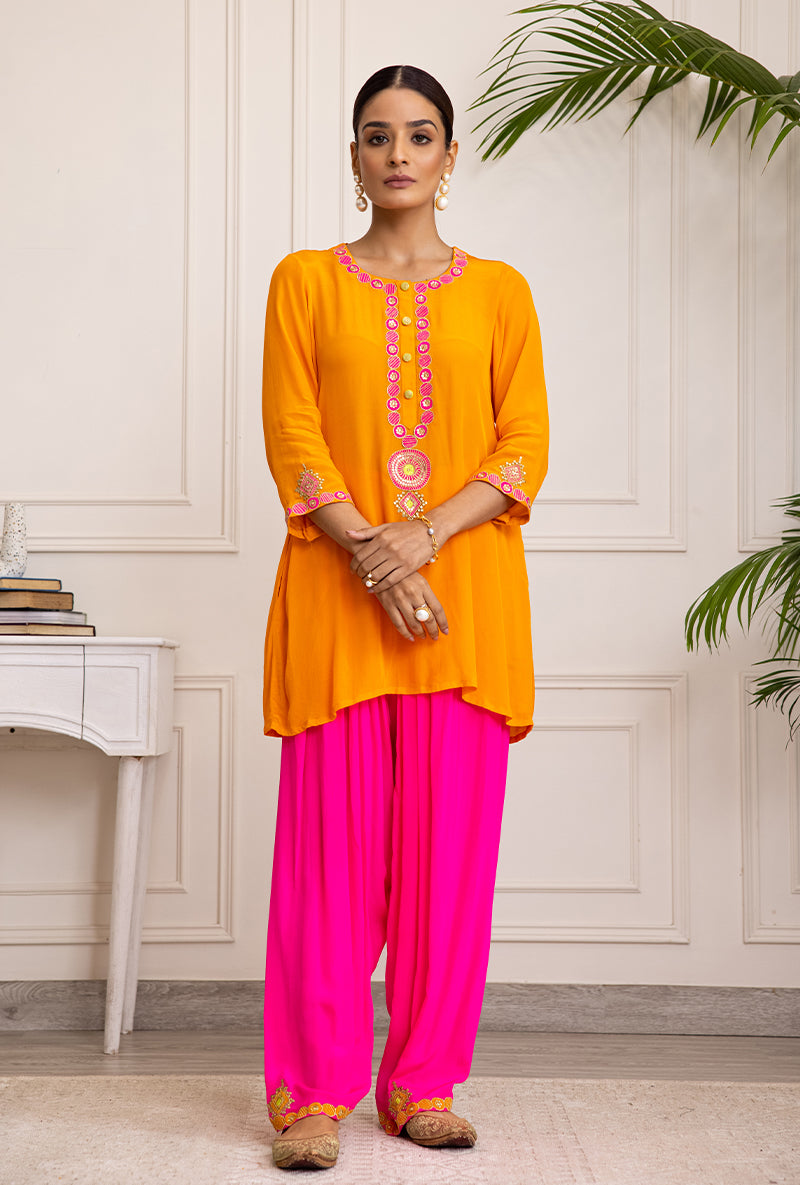 Tri-Colour Soha Salwar Set